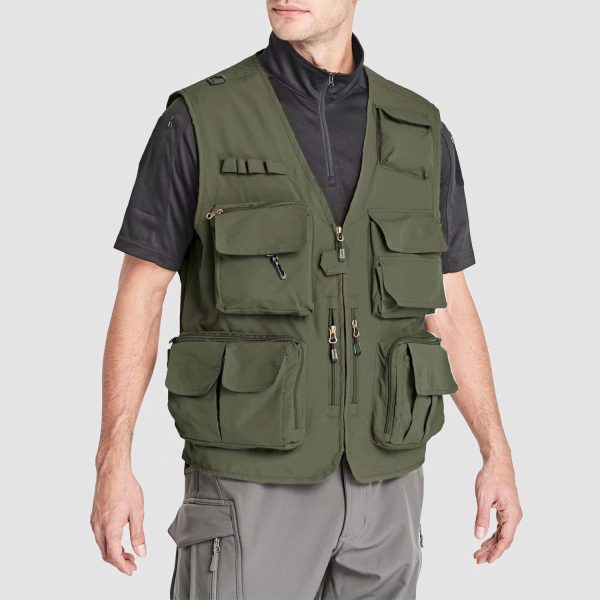 00de72ccdaaef027b76d24396539ceb4401780377d4e1edcb37be3da9aa96555.jpg Men's Outerwear Vests Mesh Sleeveless Outdoor Work Vest with Multi Pockets Cargo Waistcoat Fishing