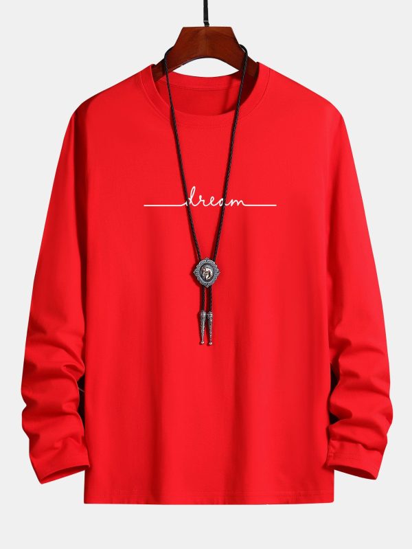 Long Sleeve Dream Print Cotton T-Shirt