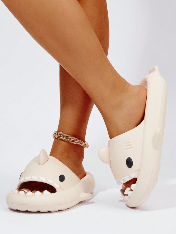 0418a7bf78d2138bbefbeaf6e874da9ab4262b5f86d0d0112bf8331563aa8578.jpg Women Shark Design Slides, Cute Summer EVA Single Band Slides