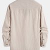 Long Sleeve Polo Collar Corduroy Shirt & Shorts