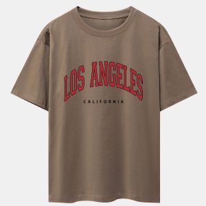 Los Angeles Print Drop Shoulder Oversize T-Shirt