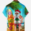 Santa Claus Chest Pocket Short Sleeve Hawaiian Shirt