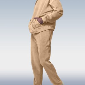 07d79b0df4ce0cd3f1147ccbf4cd980bf996de52e4f25ba3d0526936a7c88381.jpg Men's Khaki Corduroy Autumn Winter Two Piece Set
