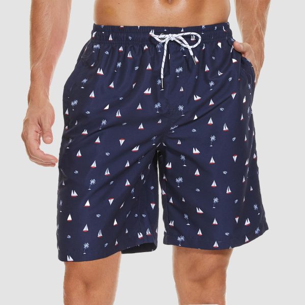 09cdec32066ddd6dfc198448044a6599763c9dbefe9e7200fc51665a1a9220fb.jpg Men's Beach Shorts Swimming Trunks Mesh Lining Shorts with 2 Pockets Quick Dry