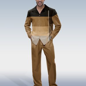 0a79e5008106fa1df06b612bfaa12484cff850d0c386e37d76bcecc10cbdd5ae.jpg Colorblock casual long-sleeve walking suit
