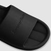 0c390107e68c36386da70aff336e4187582c71c09ab52205cd7aafa2d61cdd78.jpg Cool Black Slippers For Women, Letter Embossed Slides