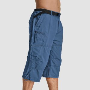 0e349a45e7ee8ecfa5b35a7df108940b6407588b5edfa281b028750331355ad1.jpg Men Summer Casual 3/4 Long Cargo Shorts Twill Cotton Elastic Waist Multiple Pockets Comfortable Capris Trousers