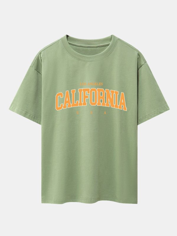 0f28fa747e882c4900e15df8ed47309d809caf066f2c2cfce1998f3800b8495a.jpg Los Angeles California Print Drop Shoulder Oversize T-Shirt