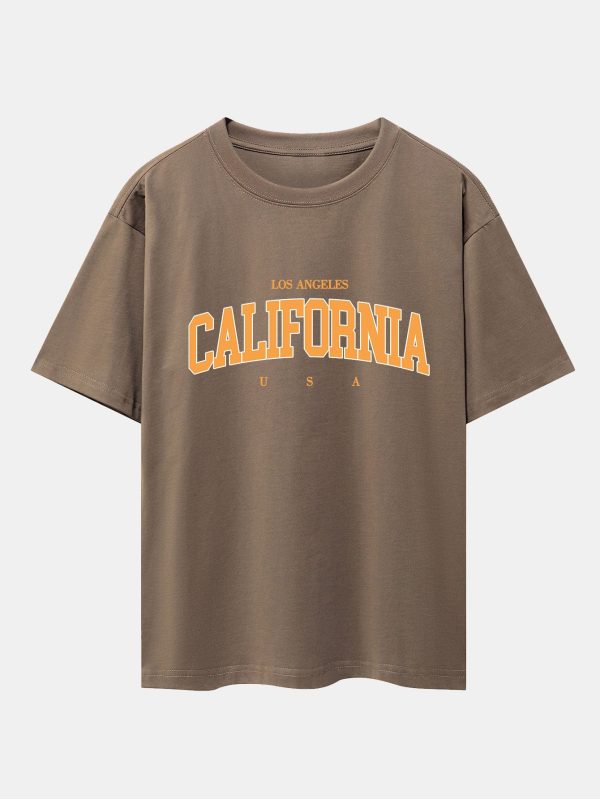0f7e520e72967c1da82e03c54e3a1f0c09eb603cdfc9c9e117829ac8c4a3bfae.jpg Los Angeles California Print Drop Shoulder Oversize T-Shirt