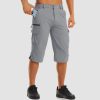 Men's Workout Gym Shorts with 7 Pockets Quick Dry 3/4 Capri for Hiking