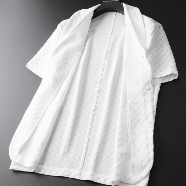 1235df8d085cce44f8c9dfcbb500f9cd913466f488b169ead72a5bfa8311f7d9.png Men's White Casual Fashion Two Piece Set
