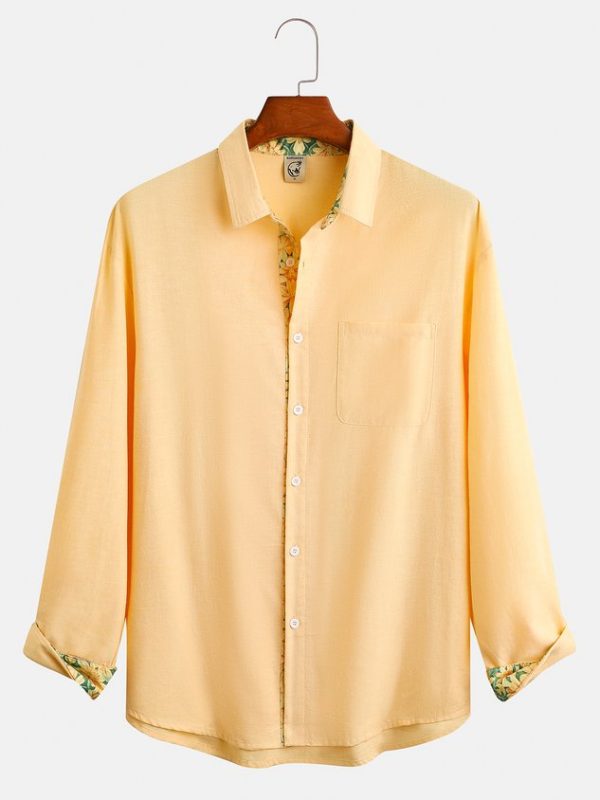 13b97225ca42d1b38df7dfc405ff1eb2667f2f1467aec4a6832fb7ea59973c47.jpg Hardaddy Cotton Floral Contrast Long Sleeve Shirt