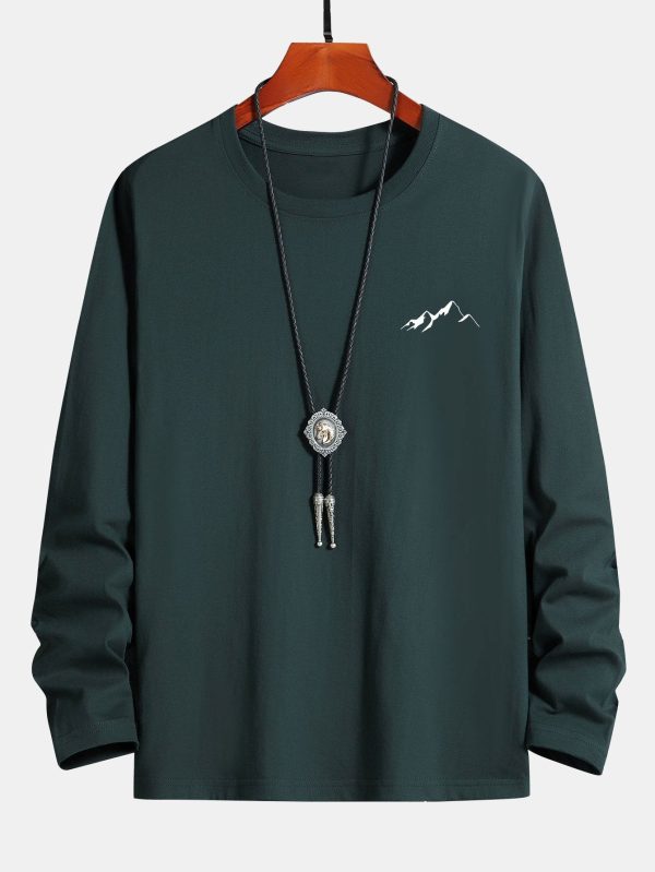 147e3b291f41be76bb13aa08d3bde1b4df077d4ac99a43befa1cbf94483ee3c3.jpg Long Sleeve Mountain Graphic Print Cotton T-Shirt