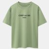 1a3db500a83a748437c1f4693acf39ba37fd6b3c0e3943db0dae3b4e5f4fd960.jpg Paris Letter Print Dropped Shoulders Oversize T-Shirt