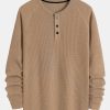 1ab0dfaebfaa99d7585cfba47ff2a6717673889323b075ed9e14b1fbdf921f71.jpg Long Sleeve Arc Hem Waffle Henley Shirt