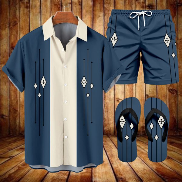 1cf5d4c2b2ae0e21d42feff73392b3ebfba0c5285863167b4a596613a80cb13e.jpg Suitmens Men's Hawaii Vacations Print Shirt Three-Piece Set 054