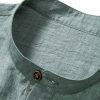 1e36467475b2460ddb2737675ed951c54531d0c00d6889374c8338abe6969fcf.jpg Short Sleeve Half Button Fly Henley Collar Shirt & Straight Leg Linen Pants