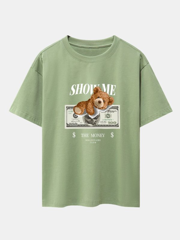 2281573bfb3c05b2b39ba783a9fcdae8f2c19a2cafa83cc68dba02720c792629.jpg Money Bear Print Heavy Weight Oversize T-Shirt