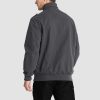 Men's Cotton Cargo Jackets Stand Collar Lightweight Tactical Jacket Windbreaker 4 Pockets
