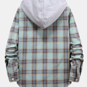 239f9641f4fc65bdafc801c51bcb033a516d12edd17eaf6c0b41e8d8feafb855.jpg Plaid Drawstring Hooded Shirt