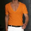 26febcce07e9d732456d946b5f6672b389f8174c2be6466a2690665224512aad.jpg Men's Basic White Deep V-Neck Cotton Short Sleeve T-Shirt