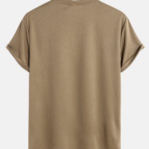 2aa073fb7b4aeb2af36707fee4e5ee4259da637fd6af4276f50b5a02400a4ada.jpg Muscle Fit Arc Hem Mesh T-Shirt