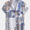 2b545abbbb355c2b57c7d65d8094e37331ea13b3964d99a9bc67d260b2c215c0.jpg Paisley Patchwork Print Button Up Shirt & Swim Shorts