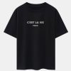 2c90a6921f70eca7791280a5becabd09c9940692ccb52c279a62e5255b09de0e.jpg Paris Letter Print Dropped Shoulders Oversize T-Shirt