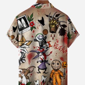 2e74cd5f67f9e6a2db21801f60f53214591e1b2680ac30c618d38ed8d1e3bdc0.jpg Halloween Vampire Chest Pocket Short Sleeve Shirt
