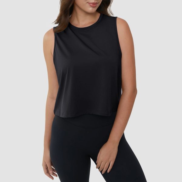 Crop Tops for Women Athletic Running Workout UPF 50+ Cropped Tank Tops