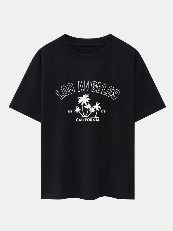 32f2799b011f591e8d7db792809682e19bc6813ebe0686b86716a2207bca050c.jpg Los Angeles Palms Print Heavy Weight Oversize T-Shirt