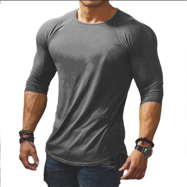 341466a3db05aab1f91df6d77f068253d3aa386f92f57a72a8e1aee6f1fd1478.jpg Slim Simple Casual Plain Men's T-Shirt
