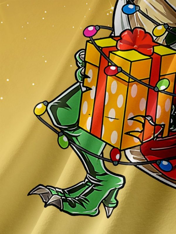 364cf14f61bceadca705d6a462339daca739d7148efa3d91f75d75e21d7dfe86.jpg Christmas Dinosaur Chest Pocket Short Sleeve Shirt