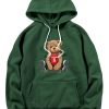 New York Bear Print Hoodie