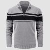 4176c17f83ed5c6c4f1dcdc93c861fb466262241afdbe8cc0f33a79a0514b7dc.jpg Men's Sweater Half Zipper Turtleneck Warm Pullover Slim Fit Casual Comfortable Striped Knitted Sweaters