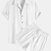 41bd25964576734f153a8286814d156b3533351140028cbae4e78643c954c970.jpg Textured Cotton Revere Shirt & 5" Shorts