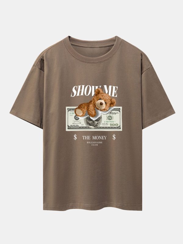 4223f21e8d70c327502095d7d74855d9dd4104fc14e5afd309b9161e2e5ca091.jpg Money Bear Print Heavy Weight Oversize T-Shirt