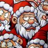 Christmas Santa Claus Chest Pocket Short Sleeve Casual Shirt