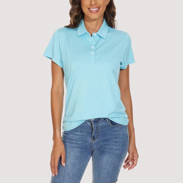 4271458890634f83819bda741c583b2c56e3a992d1f84a1b6539c71267a832d1.jpg Women's Polo T-Shirts 4-Button Moisture Wicking Athletic Tee Shirts