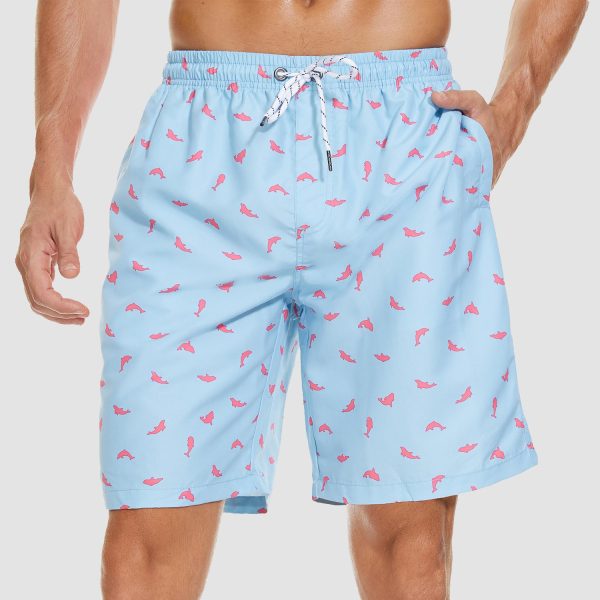 43d6985d35587bfc2192845472b07873664df3c86fc75c820e829159c814e78a.jpg Men's Beach Shorts Swimming Trunks Mesh Lining Shorts with 2 Pockets Quick Dry