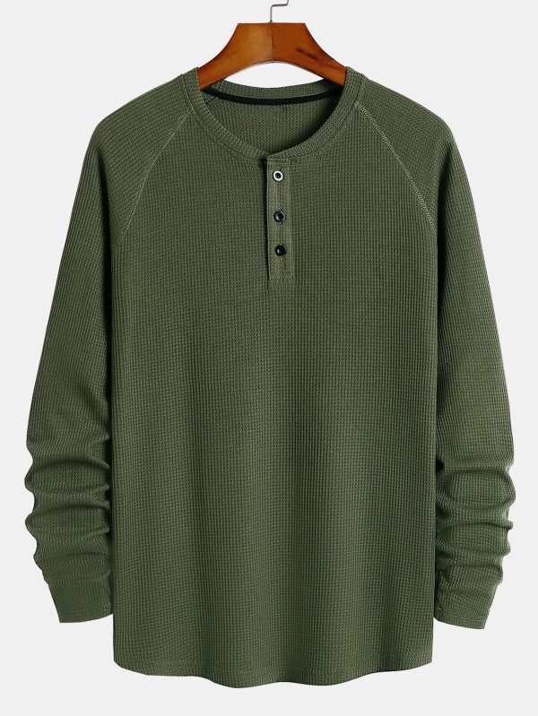 4636b044b24f1ec46c5096d68bc46c01bf026f084c0d51f03e786e8204b0eb20.jpg Long Sleeve Arc Hem Waffle Henley Shirt