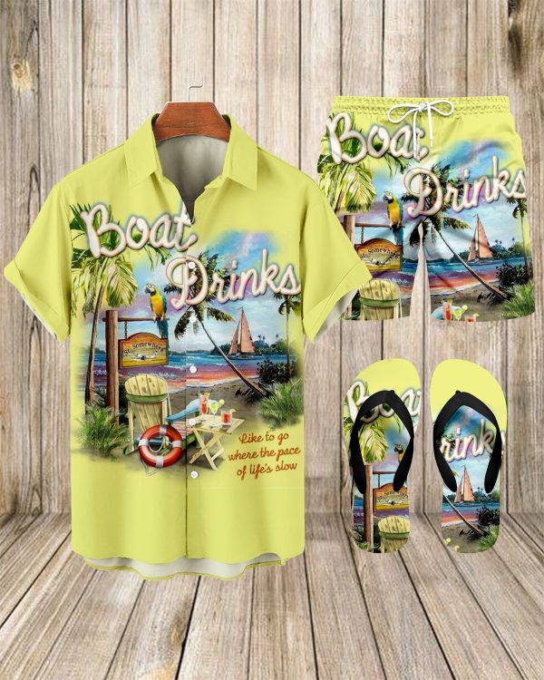 497faca4276da43c35212c569bd44d222e2a143af240338fce4cfb4b2242c481.jpg Suitmens Men's Hawaii Vacations Print Shirt Three-Piece Set 062