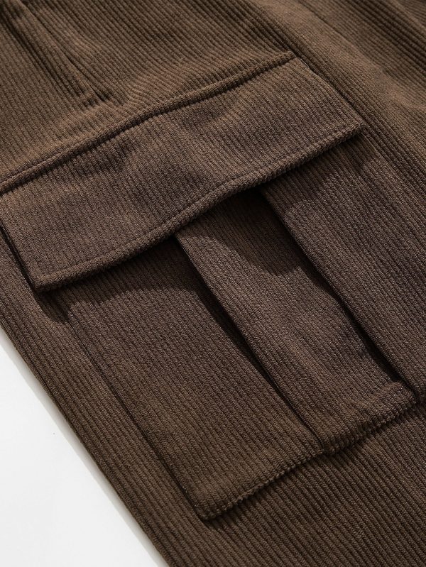 Los Angeles Print Heavy Weight Oversize T-Shirt & Loose Fit Corduroy Cargo Pants