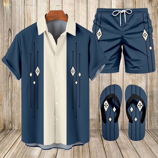 4e511cf6071bf635da3663751fb9bbb8ed6d391ab80e4e2c6afa713ef0debf71.jpg Suitmens Men's Hawaii Vacations Print Shirt Three-Piece Set 054