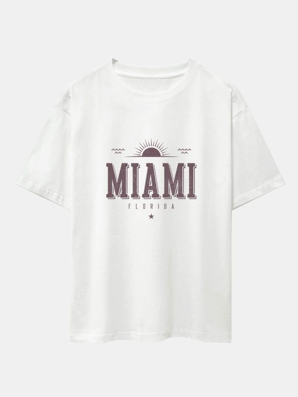 4fff9631a2db340a9ba8053a5e1529cad95d5634394b51b7b9f6d025ce95d0d2.jpg Vintage Miami Letter Print Heavy Weight Oversize T-Shirt