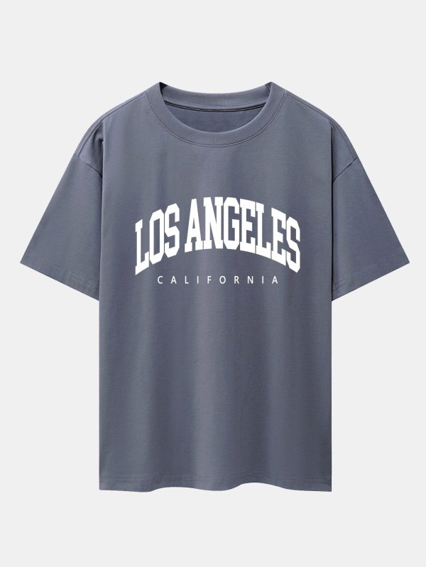 52a2300e1d73a45d25000a7f2486174041bbecf214f3b7086589e1a1f61c14d2.jpg Los Angeles Letter Print Oversize T-Shirt