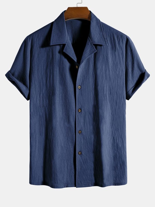 533f4616ac50af9b6c91fd8ccb34d3427e6c937d79dc21441d632d10eb79312d.jpg Textured Cotton Revere Shirt & 5" Shorts
