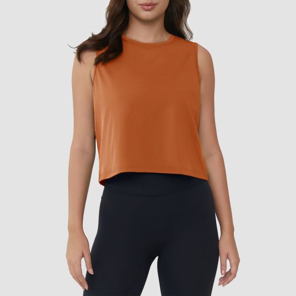 Crop Tops for Women Athletic Running Workout UPF 50+ Cropped Tank Tops