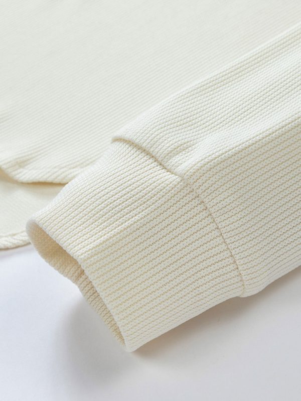 Long Sleeve Relax Fit Knit Ribbed T-Shirt