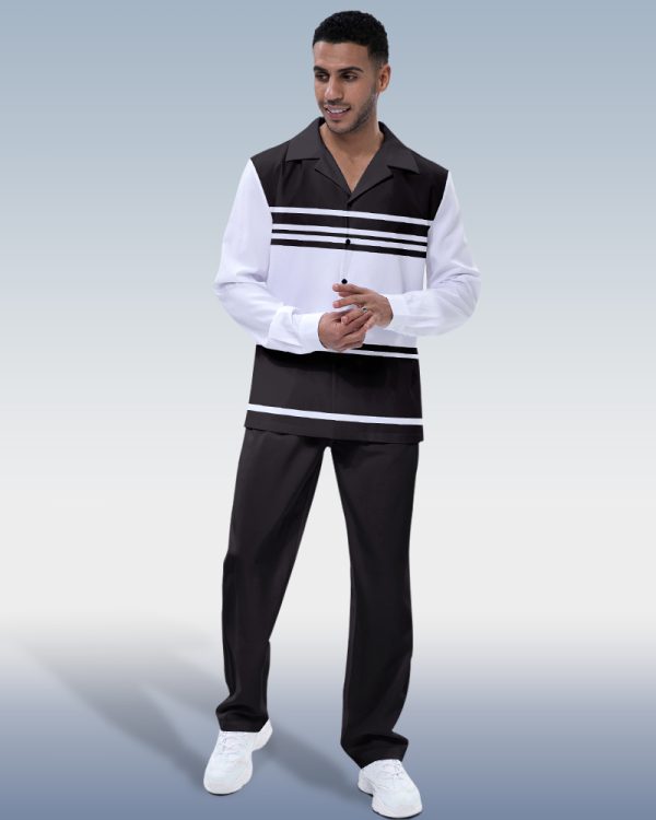 5c423d1bfe952fc22c8b8f2e14ba128e9c25c3404e26106809731b3c3cf4f744.jpg Suitmens Men's Black Stripe Long Sleeve Hiking Suit